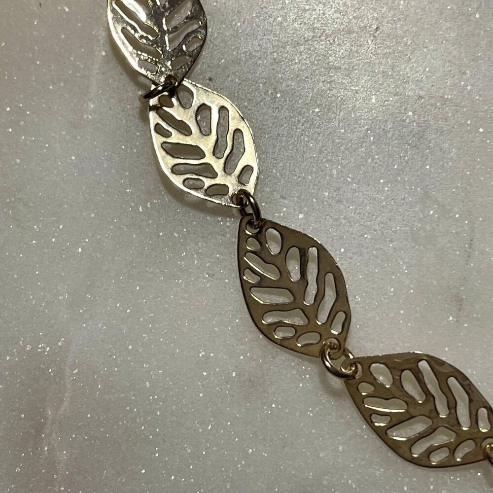 Charming Charlie | Gold Tone Leaf Choker Necklace - Picture 2 of 6